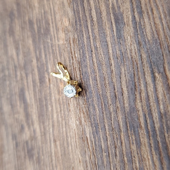 Authentic diamond chip clawfoot dainty pendant estate - Picture 1 of 3